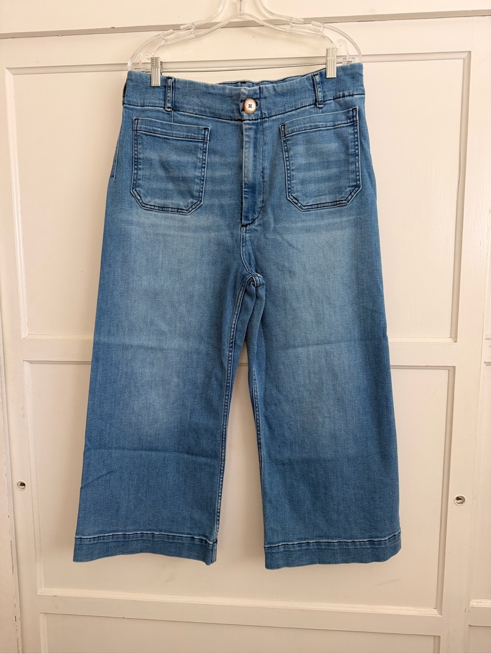 Maeve Anthropologie The Collette Cropped Wide Leg Jeans w/ Front Pockets